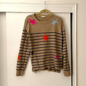 THML Camel Stripe Star Sweater EUC